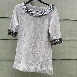 Bloomingdale’s 100% Cashmere Sweater with Sequins Medium